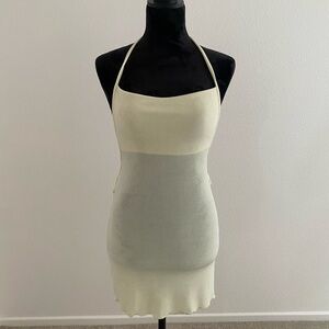 SHEIN Cream Halter Mini Dress